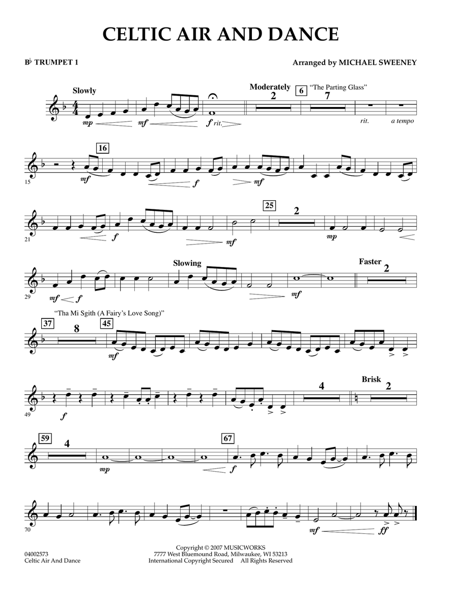 Celtic Air and Dance - Bb Trumpet 1 Concert Band scores gallery preview page 1