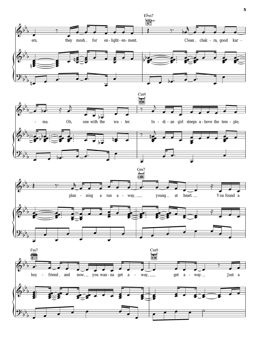 Monks Piano, Vocal, Guitar scores gallery preview page 5