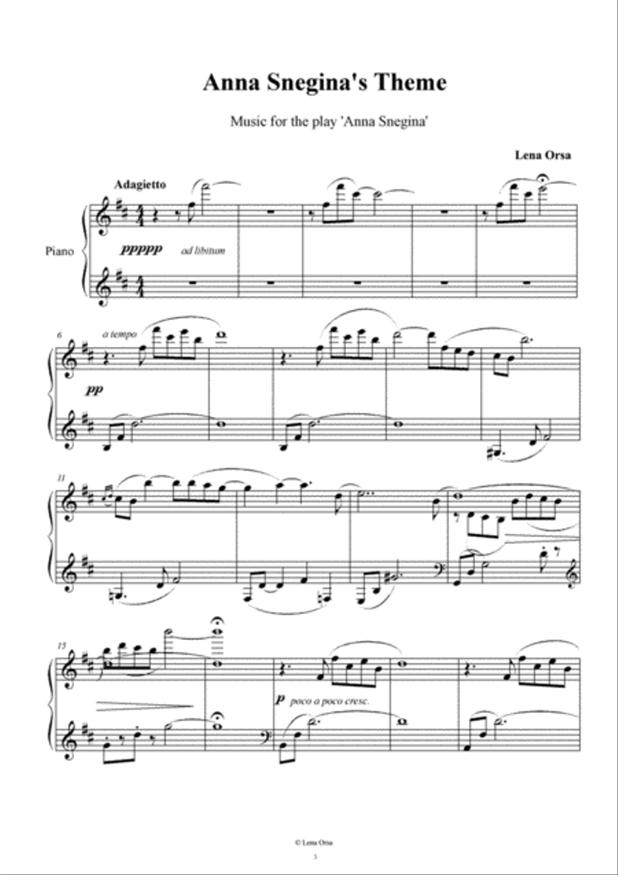Anna Snegina's Theme Easy Piano scores gallery preview page 2