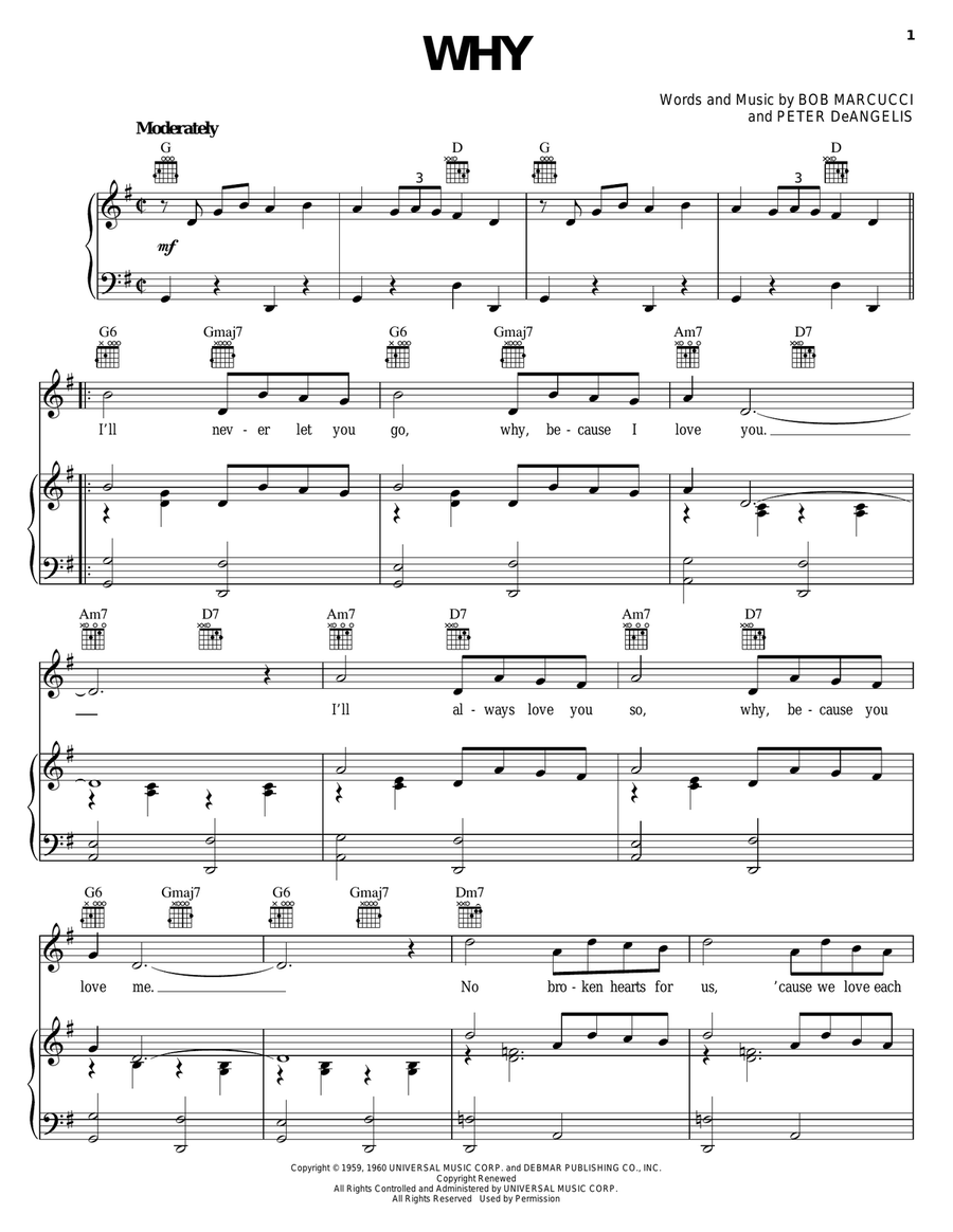 Why Piano, Vocal, Guitar scores gallery preview page 1