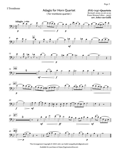 51 Trombone Quartets - Part 1 Bass Clef