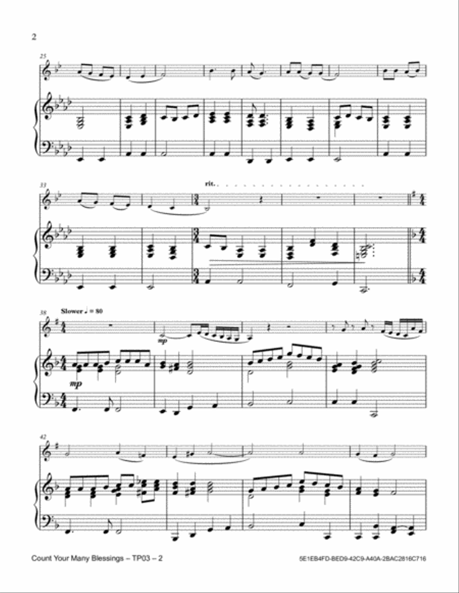 Count Your Many Blessings Trumpet Solo scores gallery preview page 2