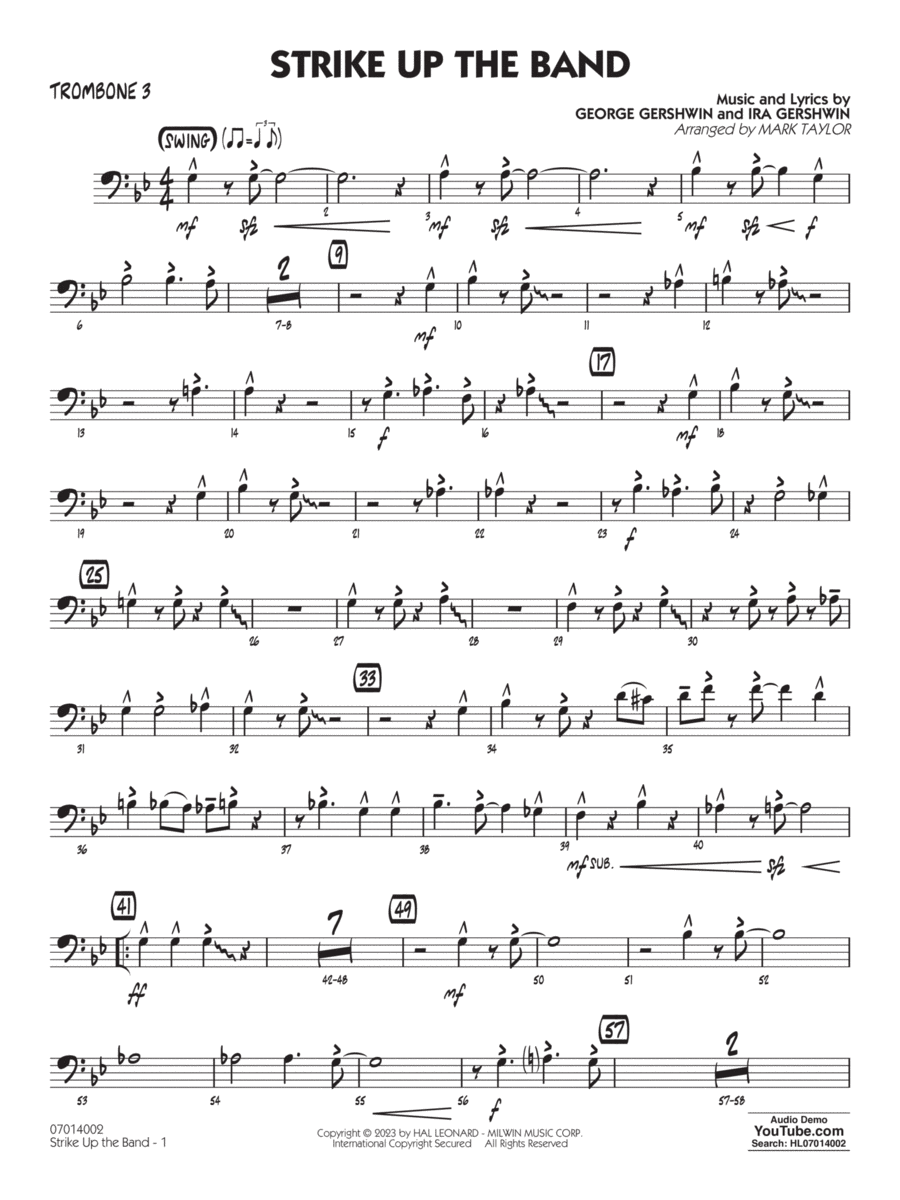 Book cover for Strike Up the Band (arr. Mark Taylor) - Trombone 3