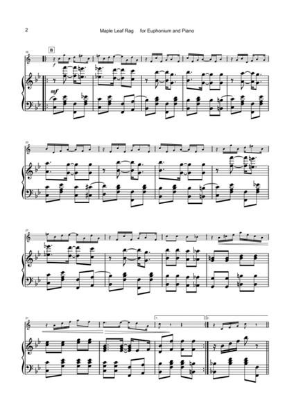 Maple Leaf Rag, by Scott Joplin, for Euphonium and Piano