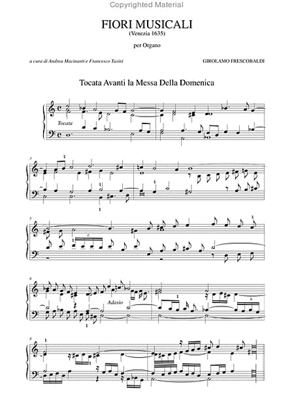 Fiori Musicali (Venezia 1635) for Organ