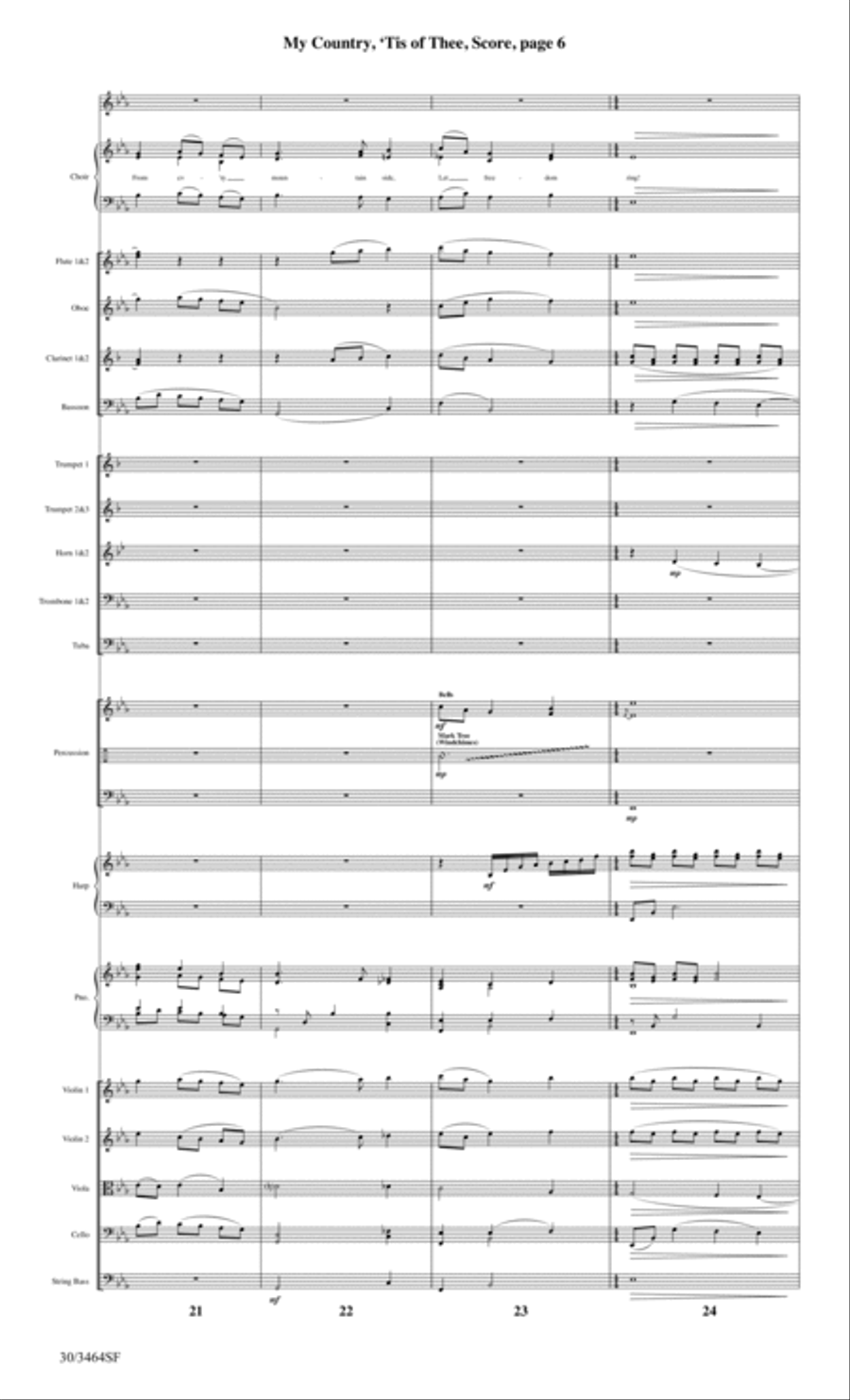 My Country, 'Tis of Thee - Orchestral Score and Parts Choir scores gallery preview page 8