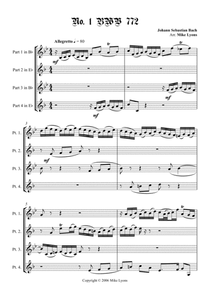 Brass Quartet - Five 2-Part Inventions image number null