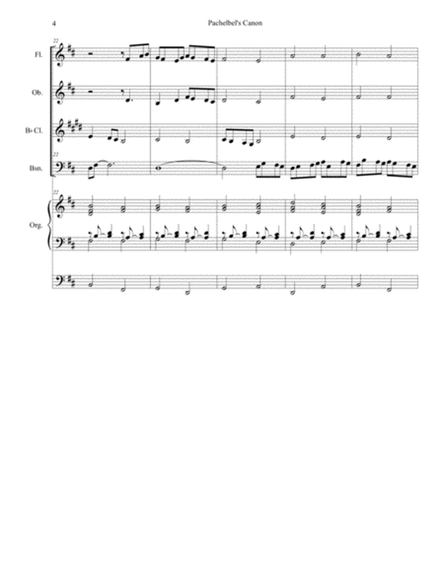 Pachelbel's Canon (Wedding Arrangement for Woodwind Quartet - Organ Accompaniment) image number null