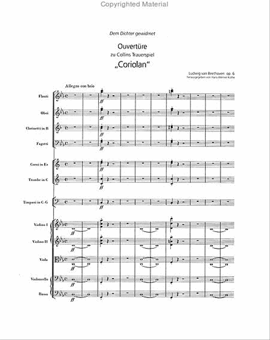 Coriolan Op. 62 Orchestra scores gallery preview page 2