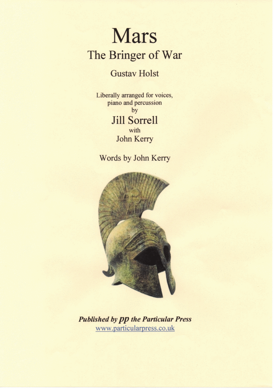 Gustav Holst's Mars arranged for voices, piano and percussion 4-Part scores gallery preview page 1