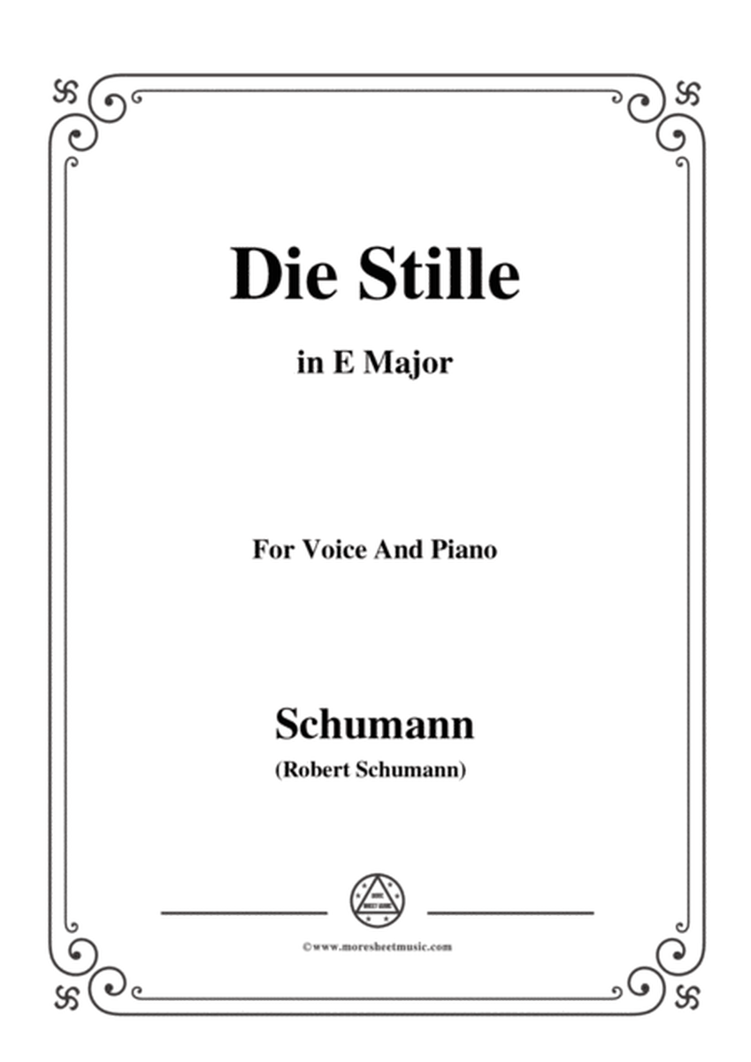 Schumann-Die Stille,in E Major,for Voice and Piano image number null