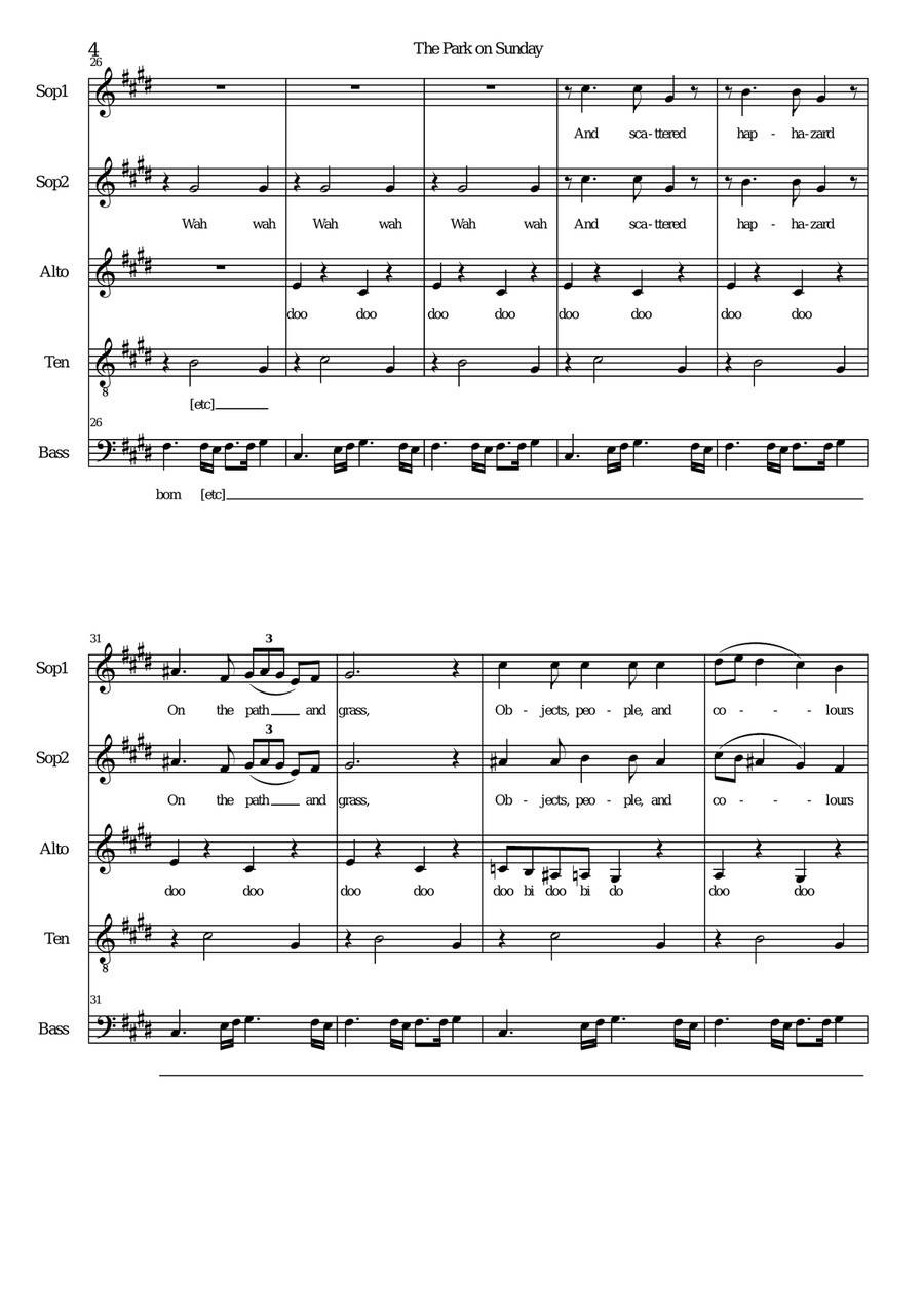The Park on Sunday for mixed voice choir (SSATB) SSATB scores gallery preview page 4