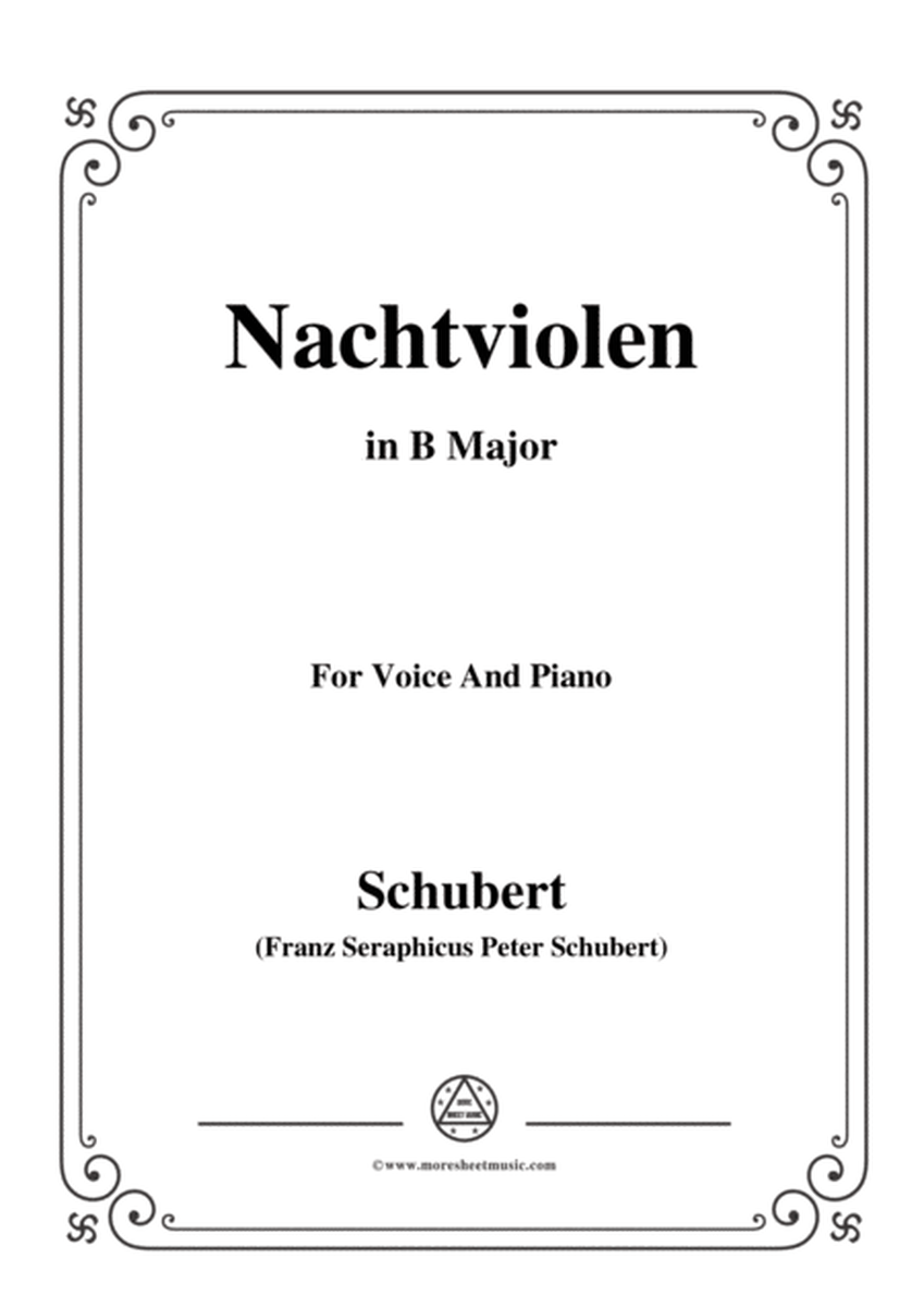Schubert-Nachtviolen in B Major,for voice and piano image number null