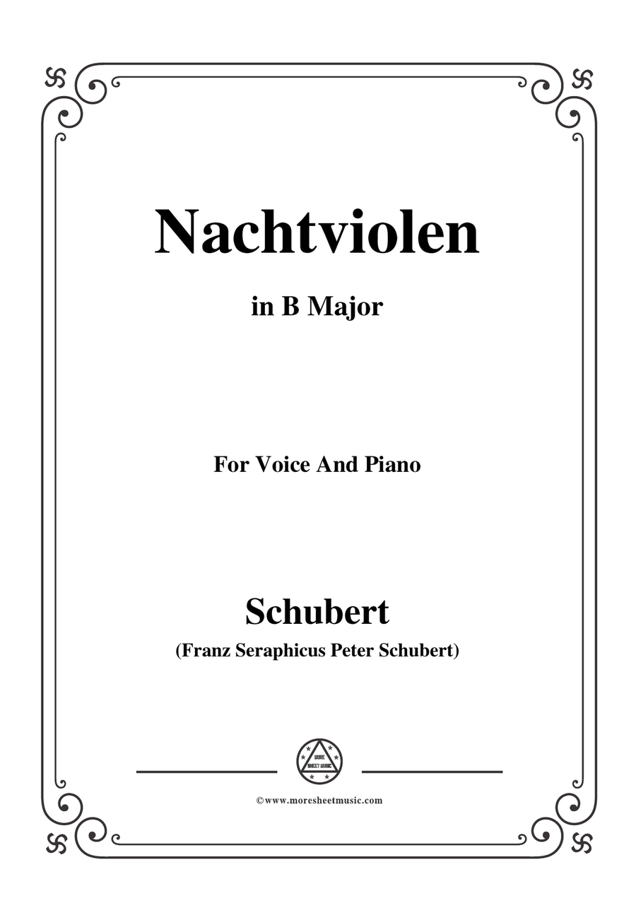 Schubert-Nachtviolen in B Major,for voice and piano