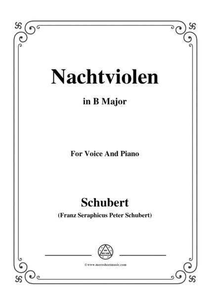 Schubert-Nachtviolen in B Major,for voice and piano image number null