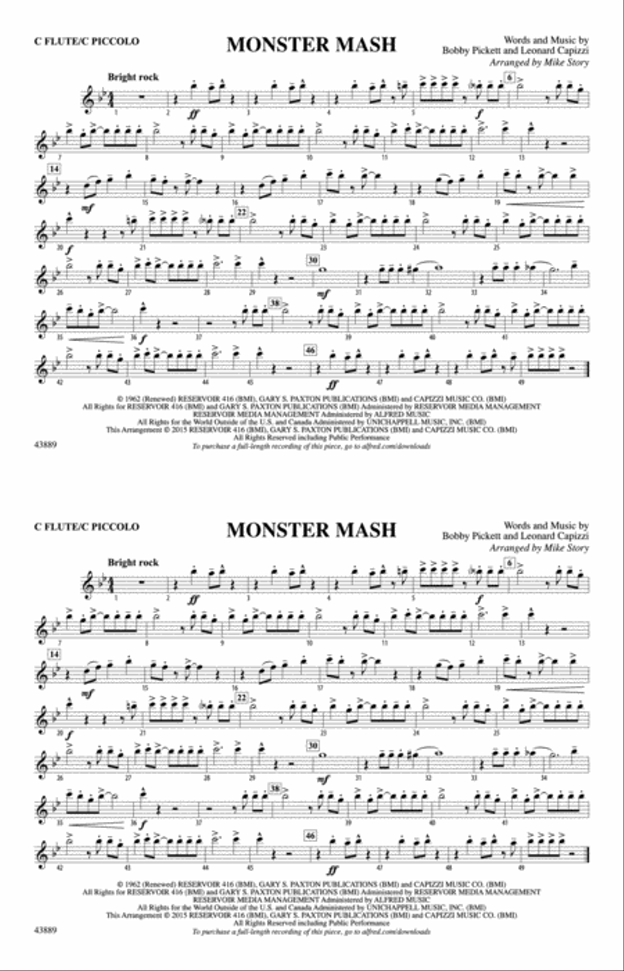 Monster Mash: Flute Marching Band scores gallery preview page 1