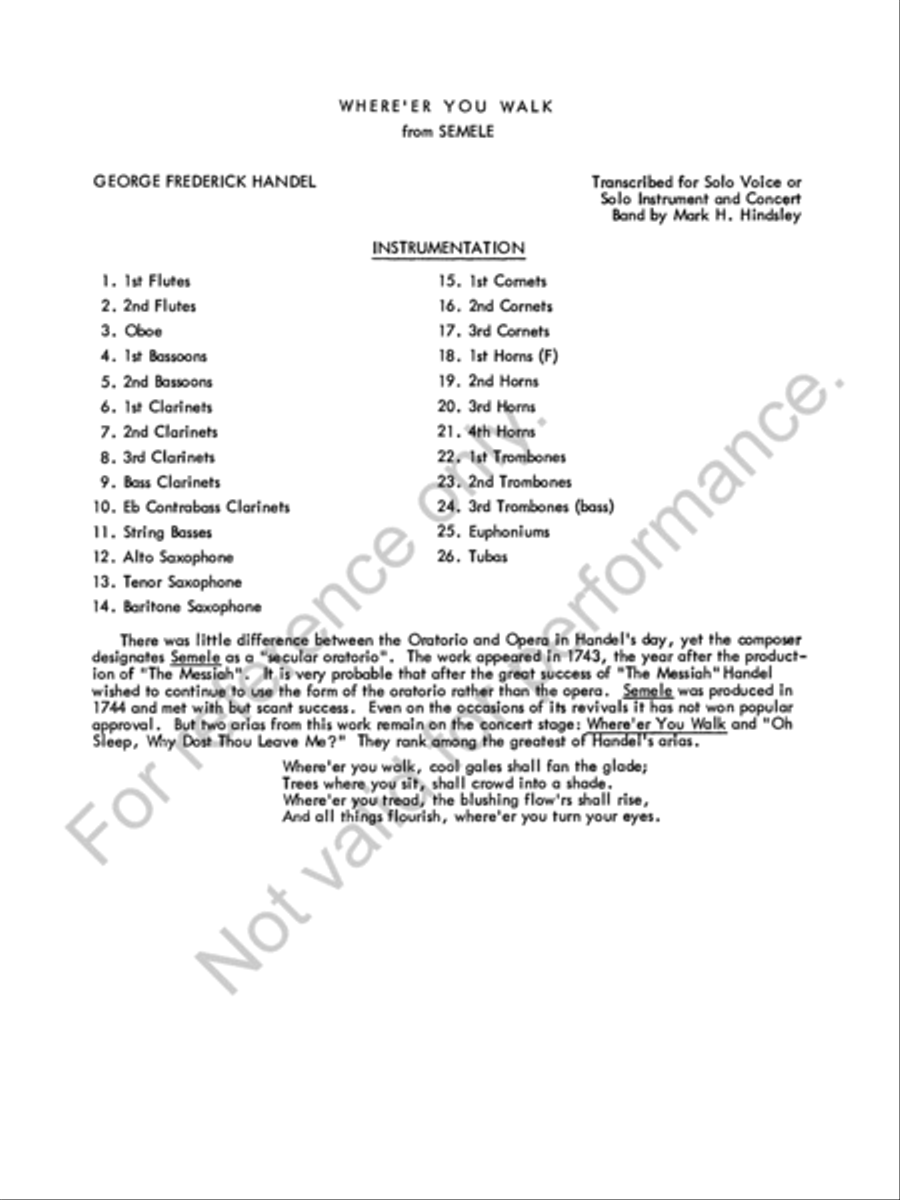 Where'er You Walk Where'er You Walk Concert Band scores gallery preview page 3