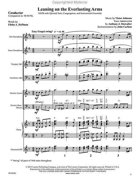 Leaning on the Everlasting Arms - Instrumental Ensemble Score and Parts image number null