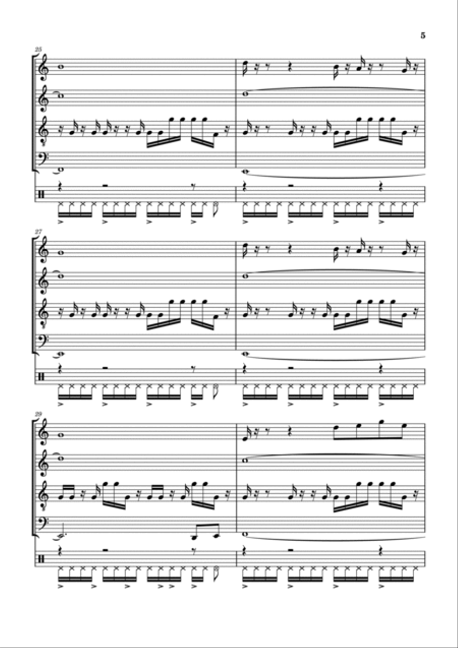 Theme From Shaft Woodwind Quartet scores gallery preview page 6