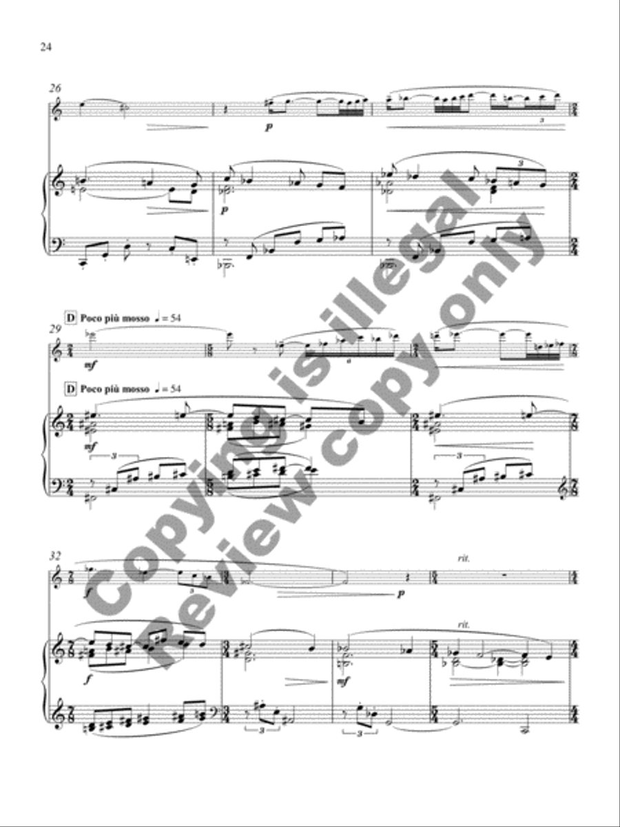 Sonata for Clarinet and Piano Clarinet Solo scores gallery preview page 11