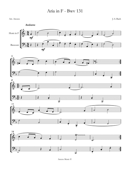 bach bwv anh. 131 gavotte in f major Horn and Bassoon Sheet Music image number null