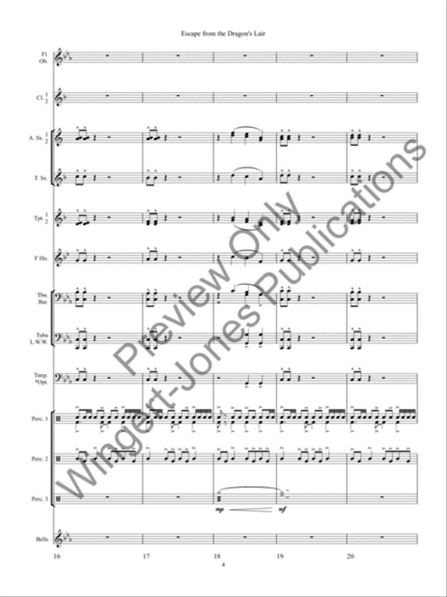 Escape from the Dragons Lair Concert Band scores gallery preview page 8