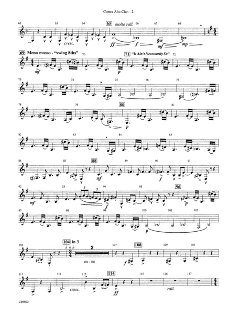 Porgy and Bess® (Medley): E-flat Contra-Alto Clarinet Concert Band scores gallery preview page 2