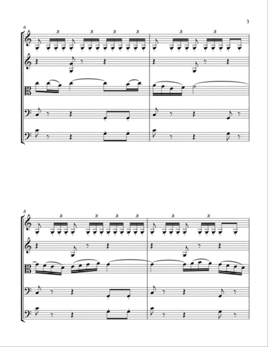 BOLERO for String Orchestra, Intermediate Level for 2 violins, viola, cello and string bass String Orchestra scores gallery preview page 5