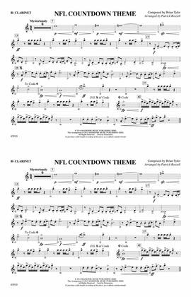 Book cover for NFL Countdown Theme: 1st B-flat Clarinet