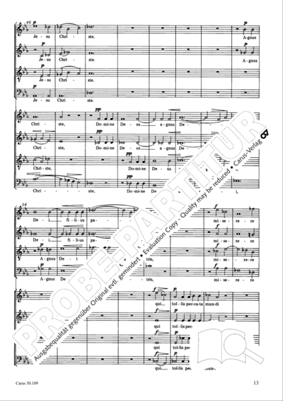 Mass in E flat major (Messe in Es) 4-Part scores gallery preview page 14