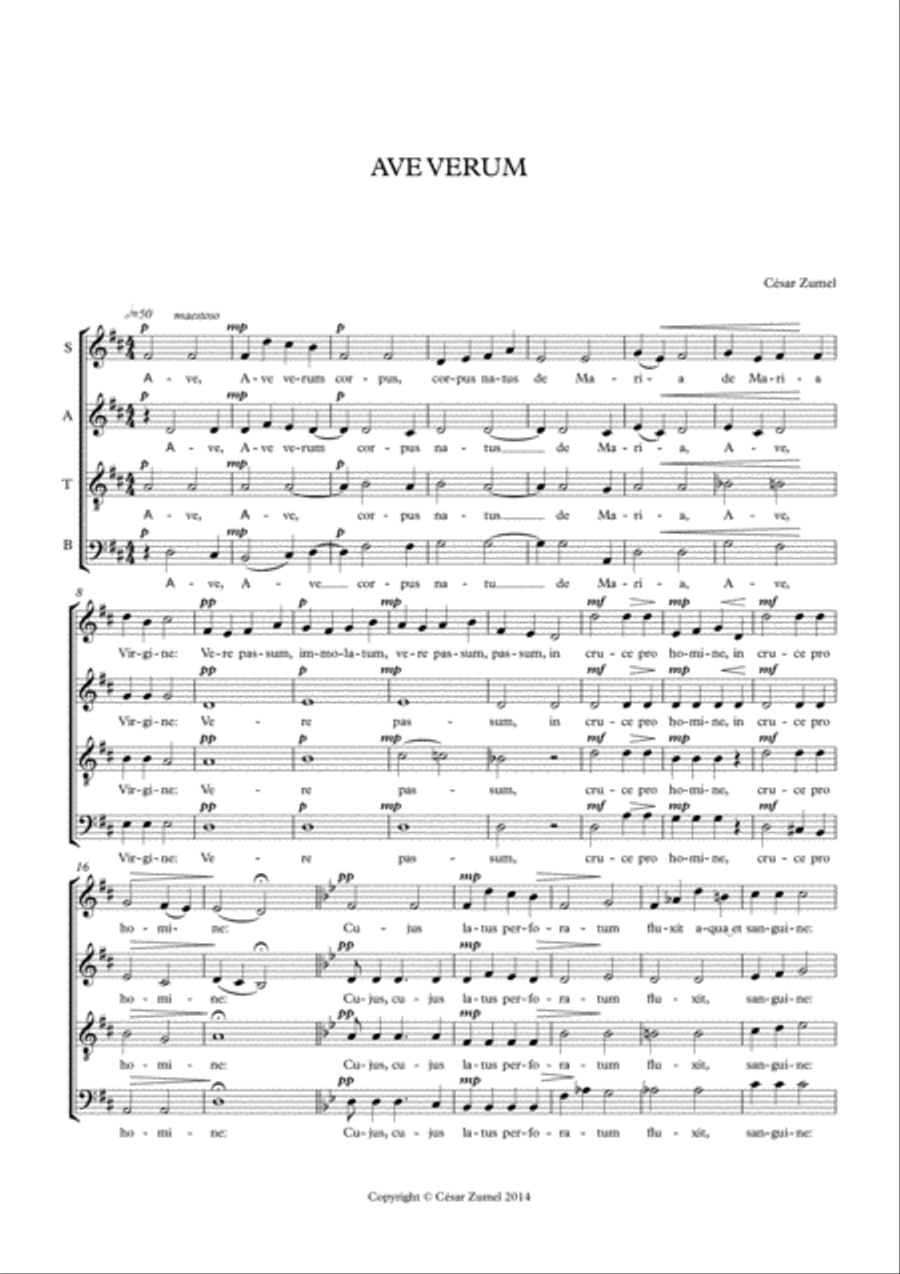 Ave Verum 4-Part scores gallery preview page 1