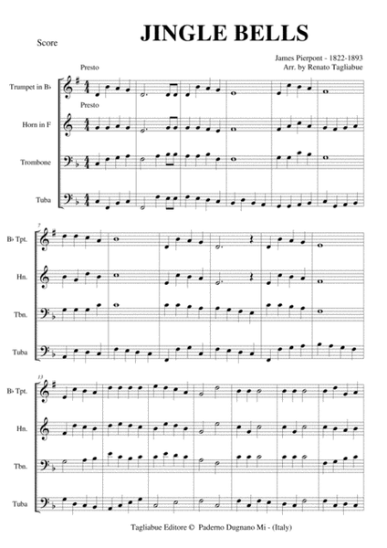 JINGLE BELLS - For Brass Quartett image number null