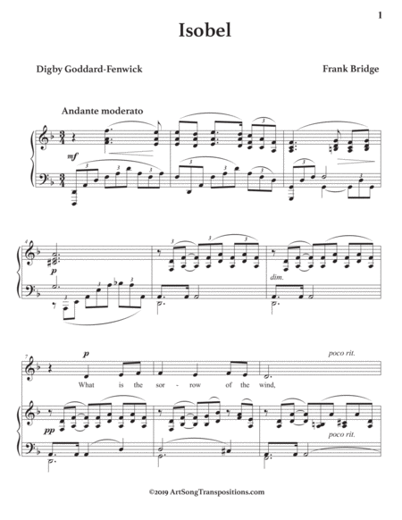 BRIDGE: Isobel (transposed to D minor)