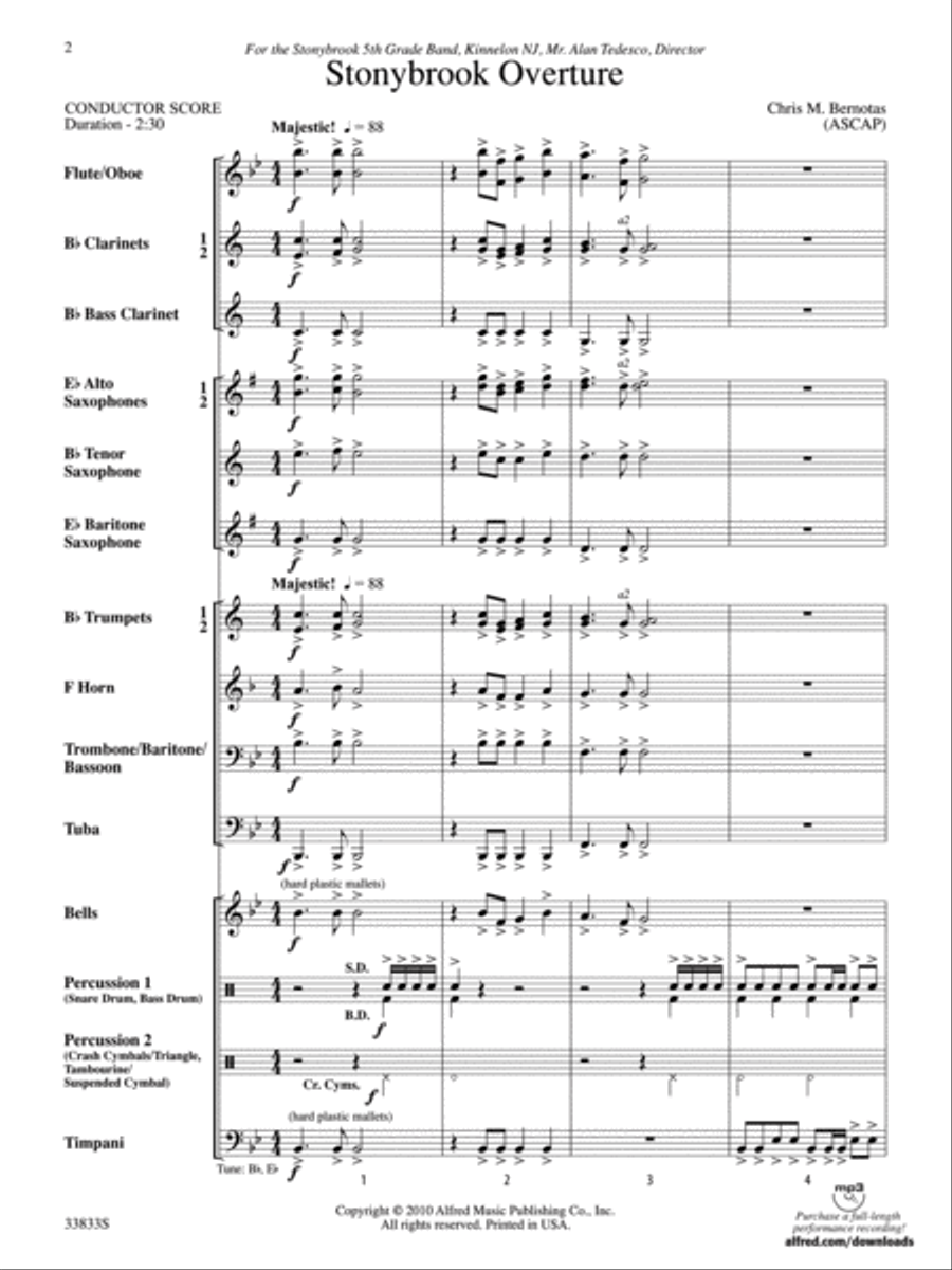Stonybrook Overture Concert Band scores gallery preview page 2