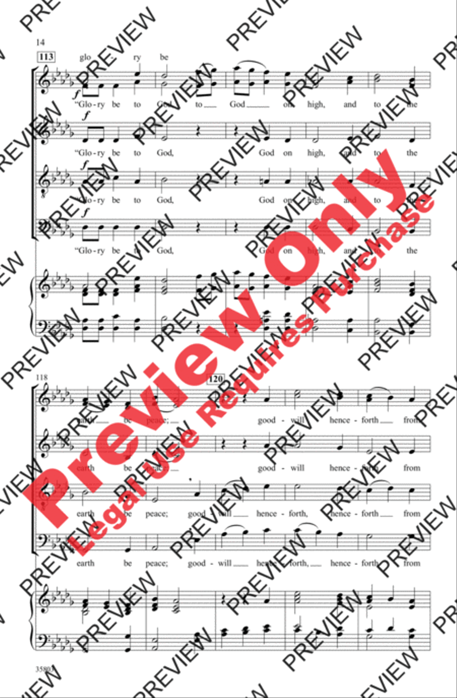 While Shepherds Watched Their Flocks 4-Part scores gallery preview page 14