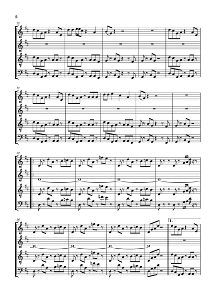 Cars Woodwind Quartet scores gallery preview page 3