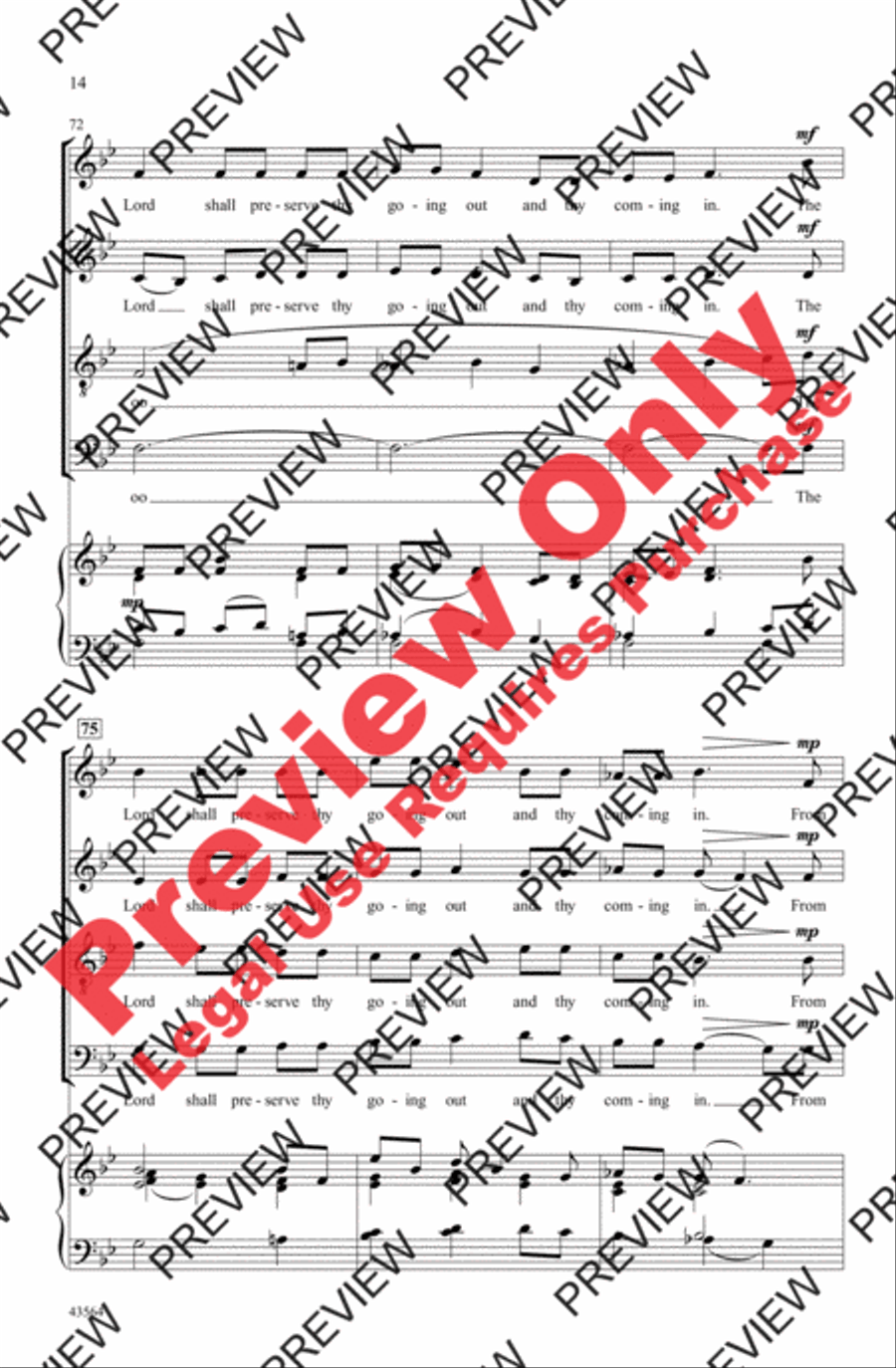 Psalm 121 4-Part scores gallery preview page 14