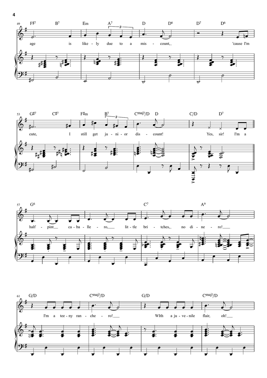 Billy's Song Piano, Vocal scores gallery preview page 4
