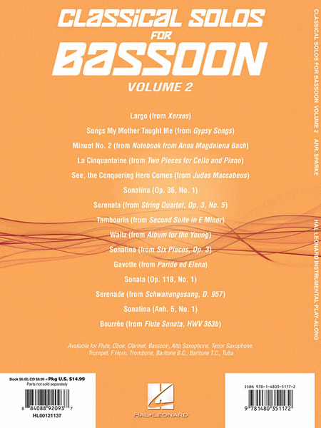 Classical Solos for Bassoon, Vol. 2