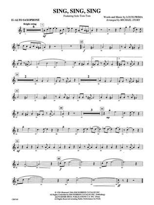 Sing, Sing, Sing (featuring Solo Tom-Tom): E-flat Alto Saxophone
