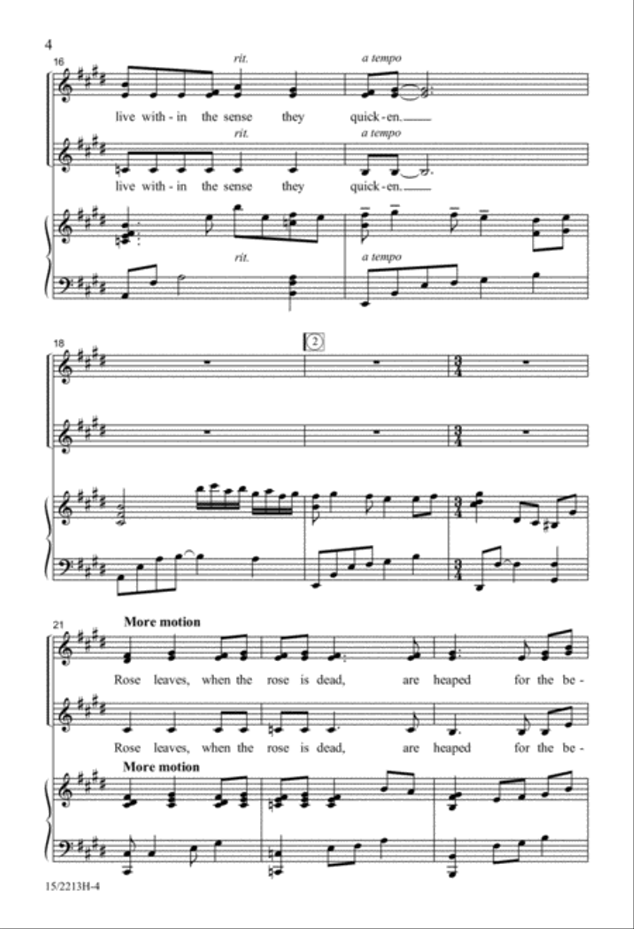 Music, When Soft Voices Die SSA scores gallery preview page 5