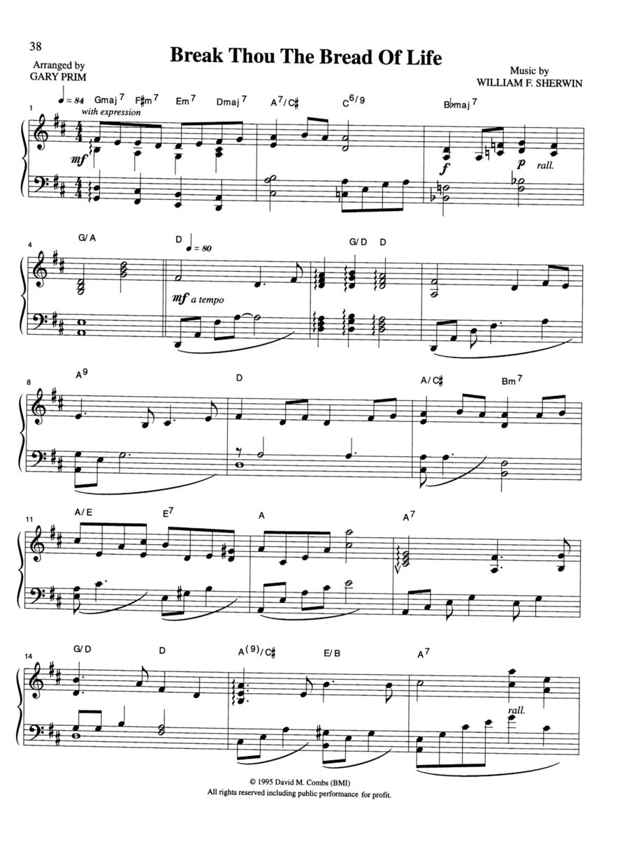 Break Thou the Bread of Life Piano Solo scores gallery preview page 1
