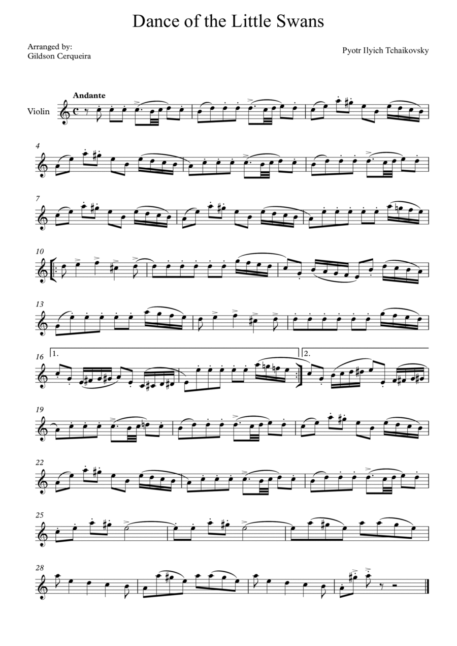 Dance of the Little Swans Chamber Music scores gallery preview page 1