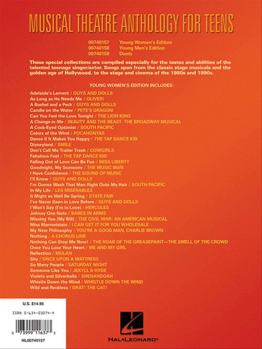 Musical Theatre Anthology for Teens Voice scores gallery preview page 2