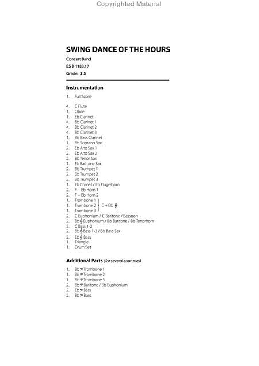Swing Dance of the Hours Concert Band scores gallery preview page 2