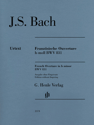 Book cover for French Overture in B Minor BWV 831