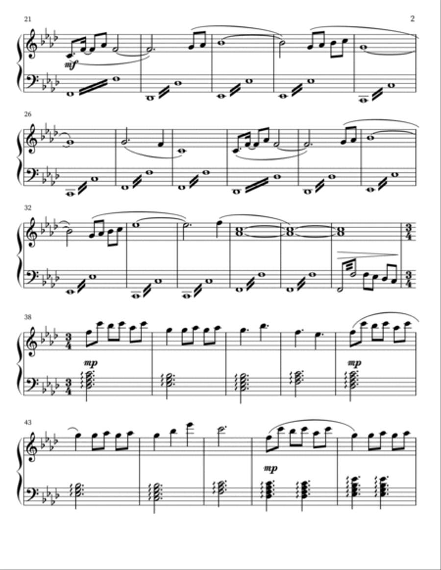 Battle Against a True Hero Piano Solo scores gallery preview page 2