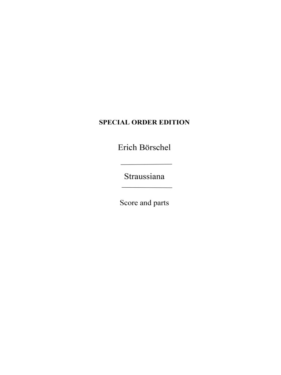 Borschel, E Straussiana Orchestra scores gallery preview page 1