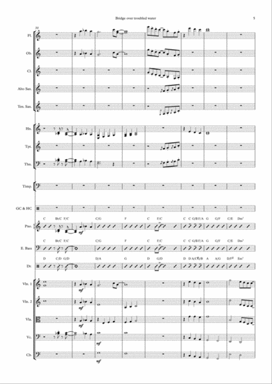 Bridge Over Troubled Water Large Ensemble scores gallery preview page 5