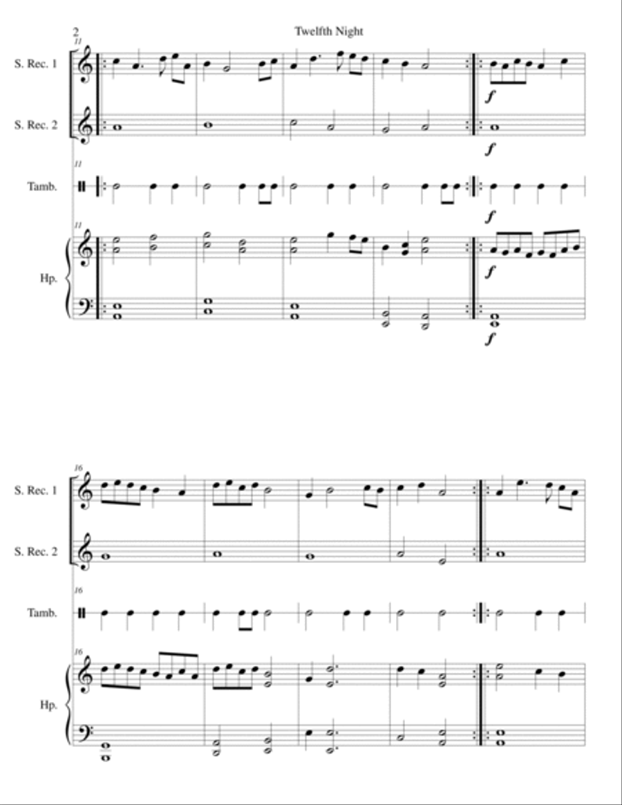 Twelfth Night- a Winter Memory Small Ensemble scores gallery preview page 2